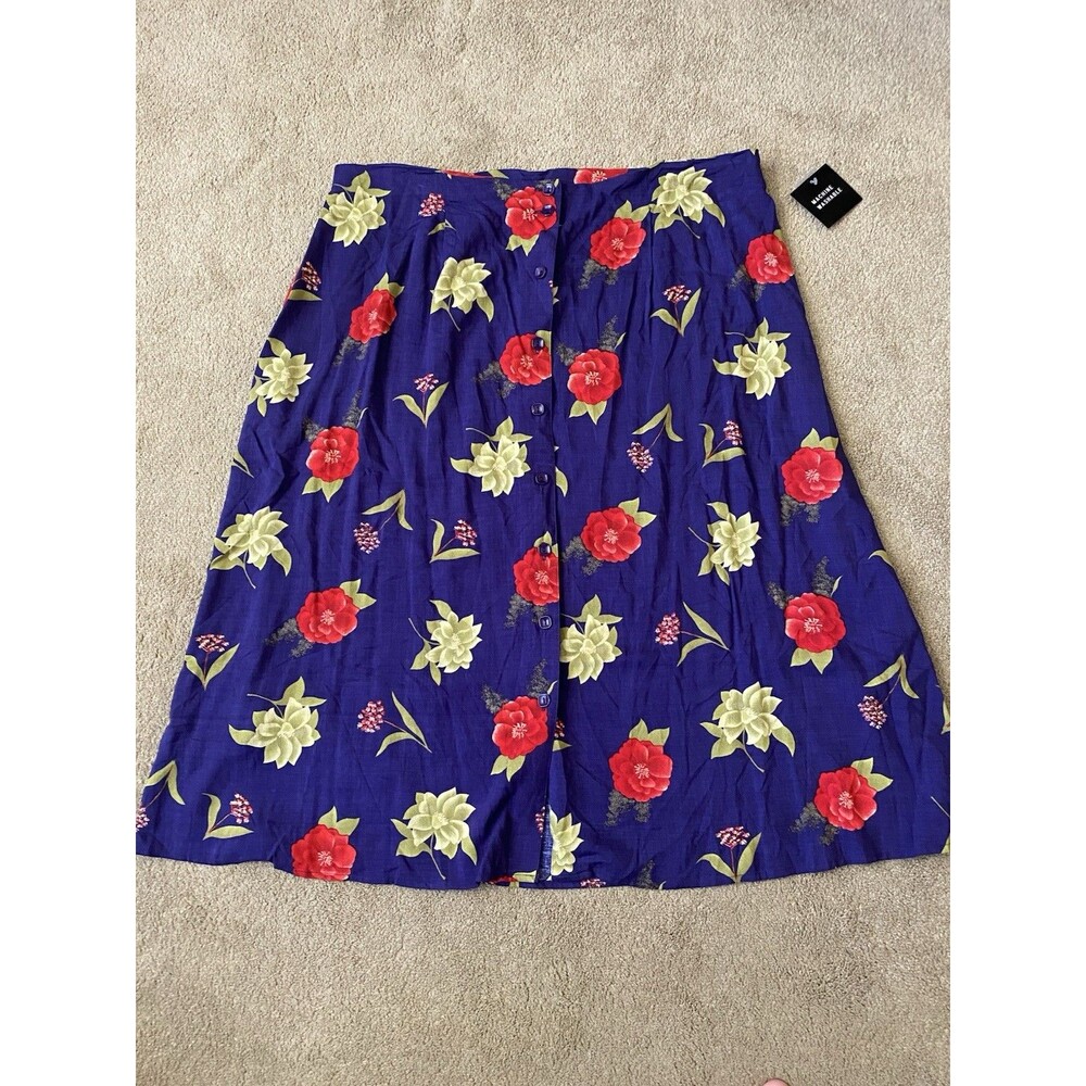 Sag Harbor Vintage Purple Floral Midi Skirt Y2K Size 2X